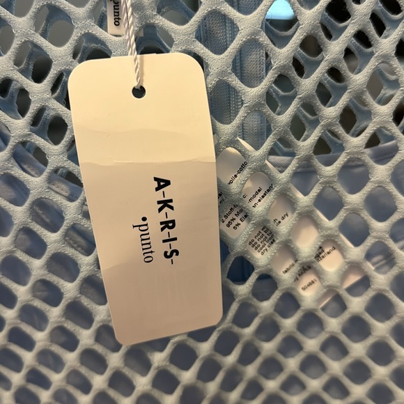 NWT Akris Punto ice blue denim mesh shirt - size US 12 - Picture 3 of 4